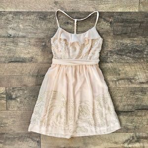 Neutral & Gold Embellished Dress